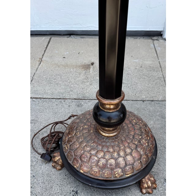 William Switzer Charles Pollock for William Switzer Giltwood & Ebony Turtle Back Floor Lamp For Sale - Image 4 of 5