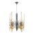1970s Murano Large Glass Tubular Chandelier in Clear and Amber For Sale