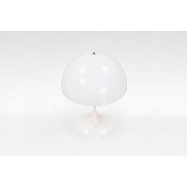 Vintage Panthella 400 table lamp designed by Verner Panton for Louis Poulsen, Denmark, 1970s. Finished in white lacquer...