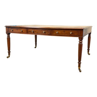 Large Regency Mahogany Partners Writing Table, 1825 For Sale