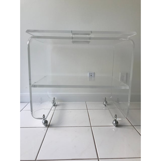1980s Modern Heavy Lucite Swivel Tv Stand Chairish