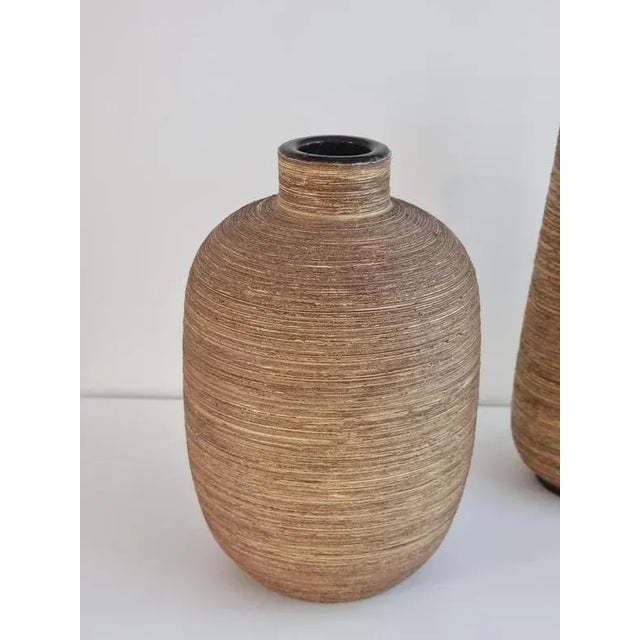 Brown Scandinavian Modern Ceramic Vases attributed to Greta Runeborg for Ekeby, 1950s, Set of 2 For Sale - Image 8 of 10