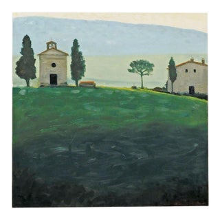 James Thorpe Tuscan Summer Hand Signed Acrylic Landscape For Sale