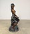 Bronze Large Classical Bronze Sculpture of Seated Woman With Flowers - 32” H For Sale - Image 8 of 11