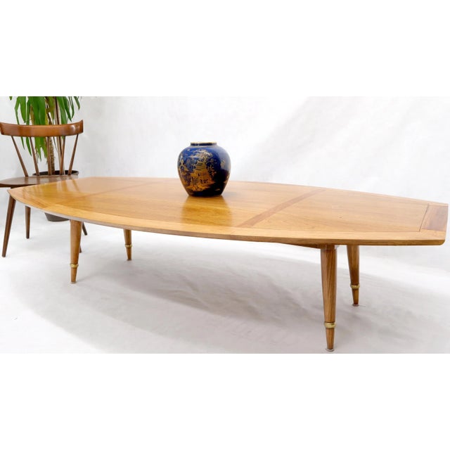 Boat Shape Large Drop Leaf Expandable Coffee Table For Sale - Image 6 of 13