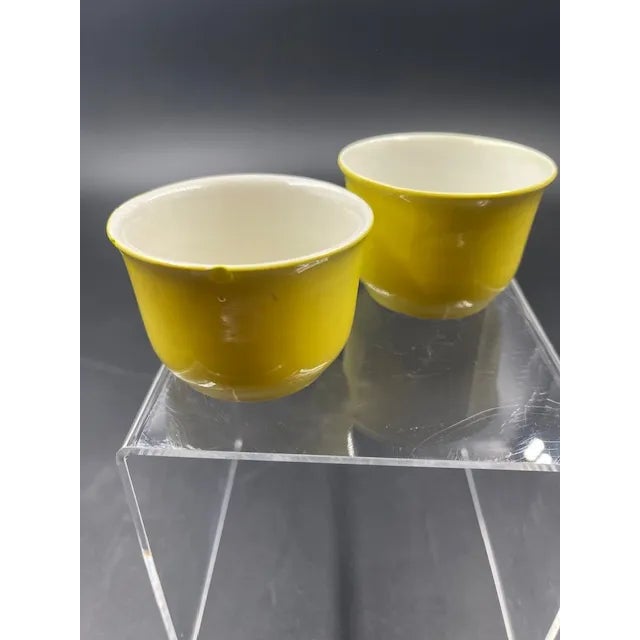 Staffordshire Early 20th Century Empire Ware Yellow Trinket Dishes- a Pair For Sale - Image 4 of 12