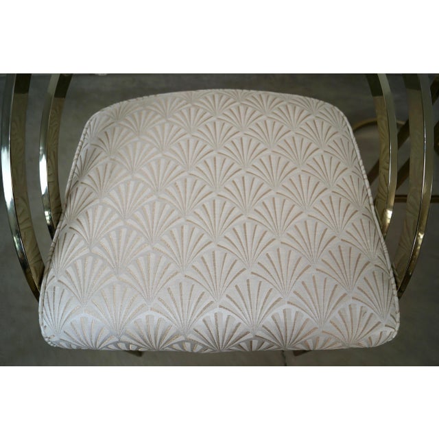 1980’s Art Deco Hollywood Regency Brass Bar Stools - A Pair For Sale - Image 12 of 12