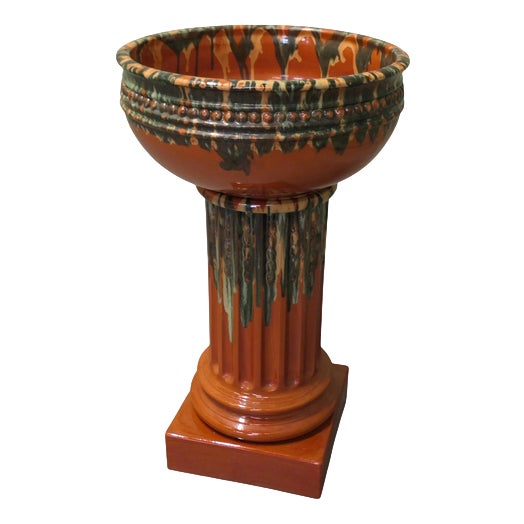 French Arts and Crafts Glazed Terracotta Jardiniere, 1960s For Sale