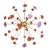 Murano Contemporary Red and Violet Flowers Murano Glass Sputnik Chandelier For Sale - Image 4 of 11