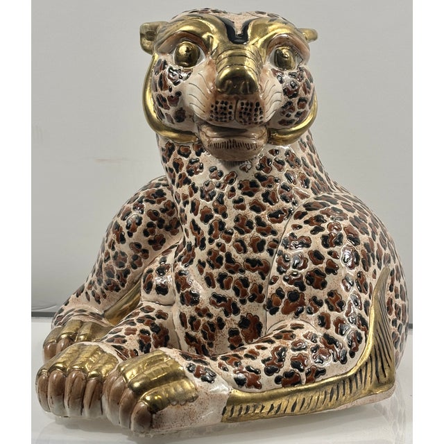 Pair of Vintage Garcia Imports Italian Hand-Painted Leopard Sculptures | Hollywood Regency Porcelain Leopards | Made in Italy, Circa 1965-1975 For Sale - Image 13 of 18