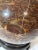 Wood Vintage 6.5” Brown Amber Marble Ball Sphere Orb on Lacquered Wood Stand For Sale - Image 7 of 12