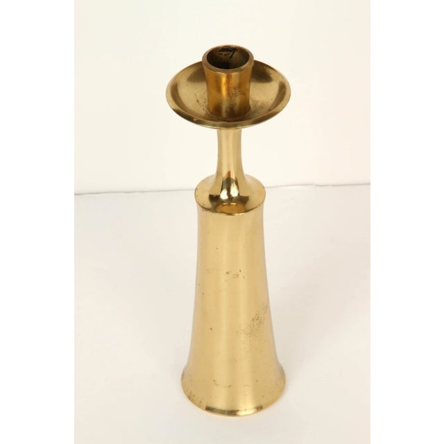 1950s Jens Quistgaard Brass Candlesticks for Dansk - a Pair For Sale In Los Angeles - Image 6 of 11