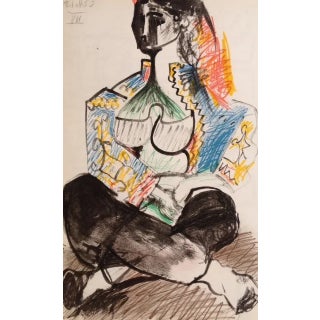 1990s Picasso Sketchbook Carnet De La Californie Print # 7 Dated 21 /11/1955 For Sale