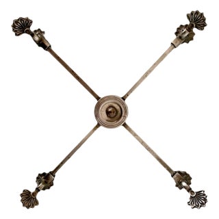 Adjustable Large Silver Metal Planter / Pot / Bowl Display Stand Pedestal / Trestle - Andrea by Sadek For Sale