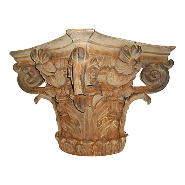 Antique Cast Iron Composite Column Capital For Sale