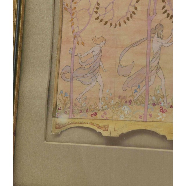 Watercolor Drawing of a Three Fold Screen Design by Kenneth Stevens Macintire For Sale - Image 3 of 7