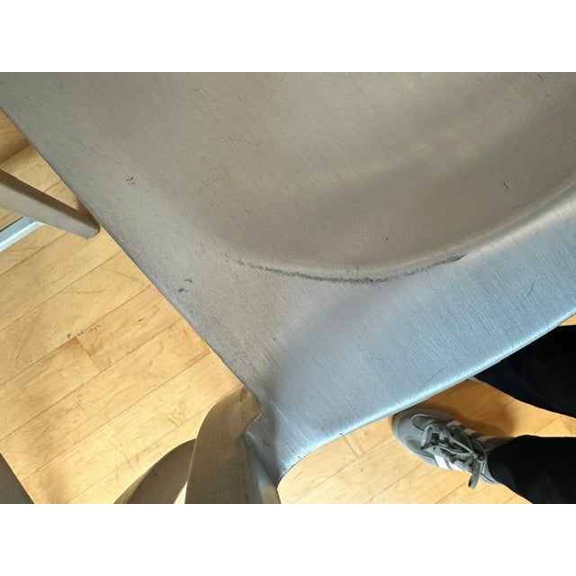 Set of 3 Philippe Starck Icon Counter Stools for Emeco, Hand-Brushed Aluminum For Sale - Image 9 of 12