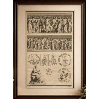 Montfaucon, Large Classical Relief with Female Figures, 1721, Engraving For Sale