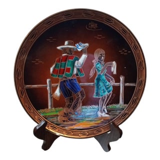 Gorgeous Signed Sascha Brastoff Enamel on Copper Plate For Sale