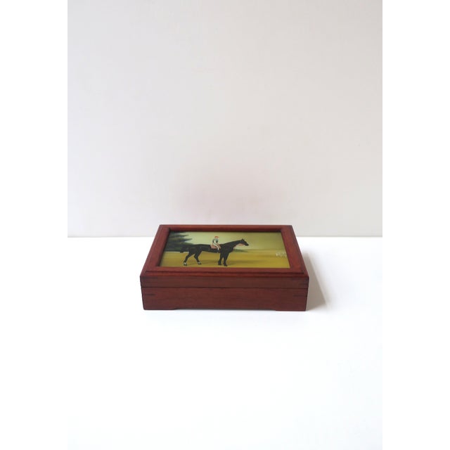 Wood Horse and Rider Equestrian Decorative Jewelry Box For Sale - Image 7 of 9