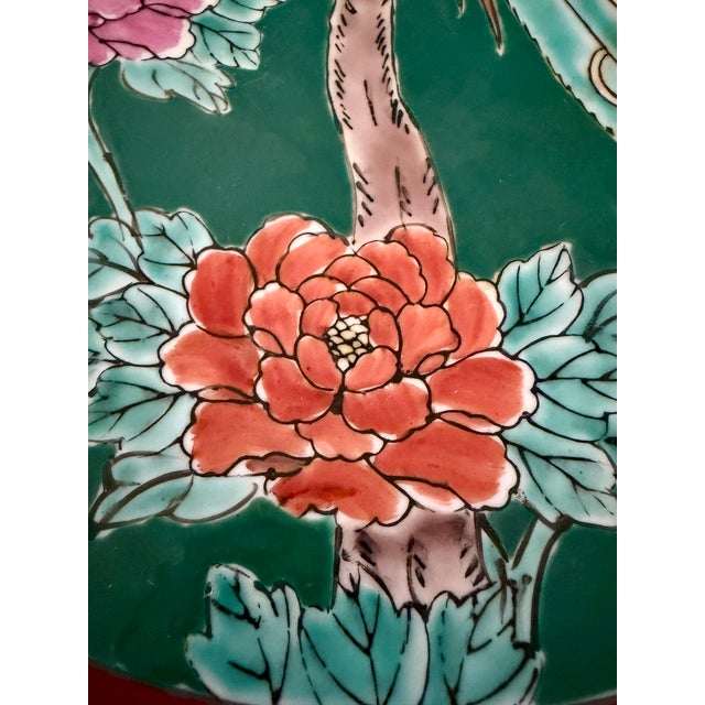 Japanese Gold Imari Porcelain Charger Plates Set 14" & 18" Phoenix and Peony For Sale - Image 4 of 8