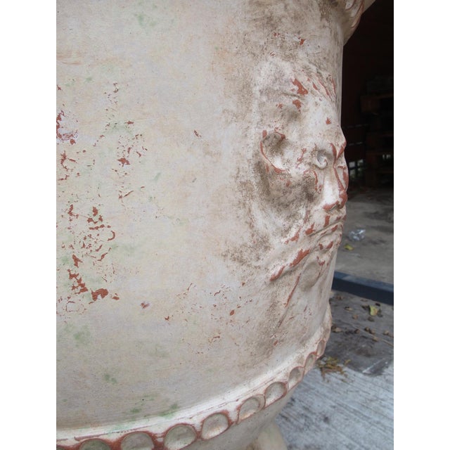 French Country Pair of French Handmade Terracotta Anduze Planters With Satyre Masks For Sale - Image 3 of 18
