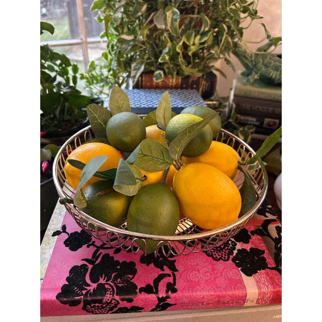 Vintage Silver Plated Wire Fruit Basket For Sale - Image 4 of 9