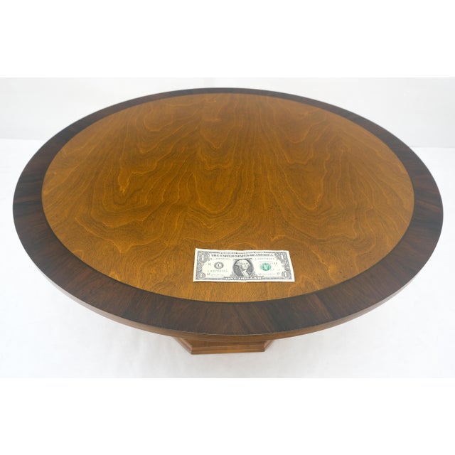 Late 20th Century Very Fine Mid Century Modern 36" Round Rosewood Banded Top Coffee Table MINT For Sale - Image 5 of 13