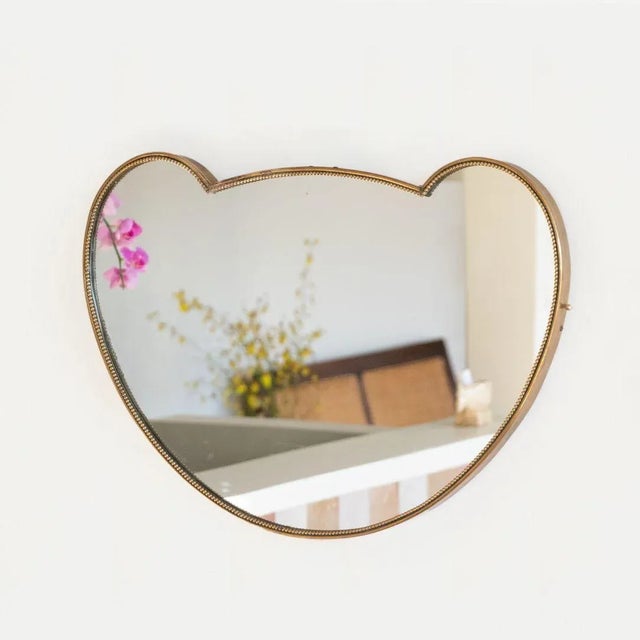 1950s Italian Brass Mirror For Sale - Image 4 of 9
