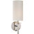 AERIN for Visual Comfort Signature Drunmore Single Sconce in Polished Nickel with Linen Shade For Sale