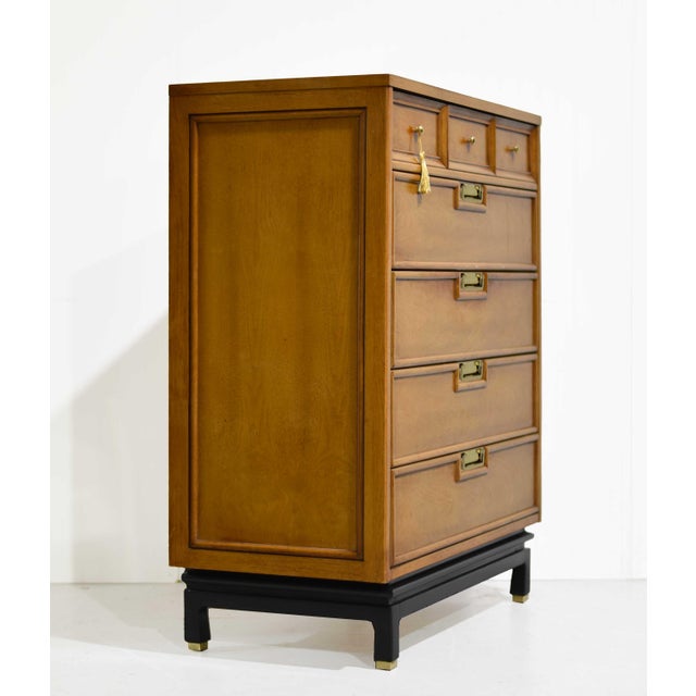 Mid Century Chinoiserie Style Highboy Dresser by American of Martinsville For Sale In Chicago - Image 6 of 12