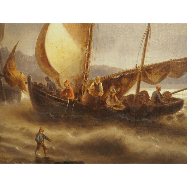Dramatic 19th Century Maritime Oil on Canvas Painting by Josef Mahorcig, 1880 For Sale - Image 10 of 18