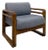 Vintage MCM Single Accent Chair Rounded Wood Arms Mid-Century Lounge For Sale