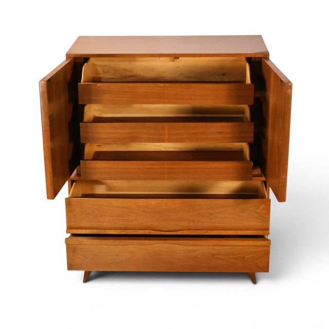 Wood Tobago Vintage Mid Century Modern Highboy Dresser C. 1960s For Sale - Image 7 of 14
