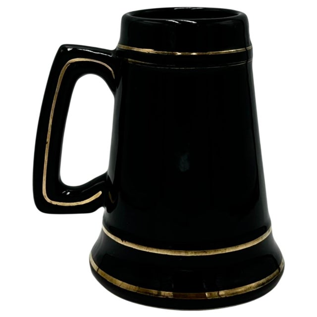 Mid-Century Modern Vintage Princeton University Black Ceramic Mug Stein For Sale - Image 3 of 7