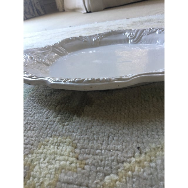 Large English Ironstone Serving Dish With Flora Naturalist Design For Sale - Image 9 of 12