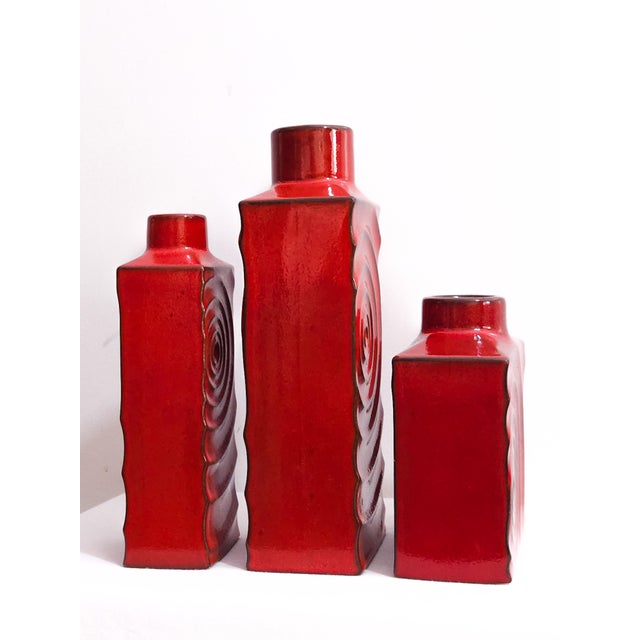 West German Fat Lava Pottery Vases by Cari Zalloni for Steuler, 1970s, Set of 3 For Sale - Image 4 of 7
