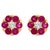 3 Carat Ruby & Diamond Floral Cluster Flower Stud Earrings 14 Karat Yellow Gold For Sale - Image 15 of 18