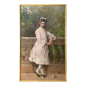 Late 19th Century Large Painting Of Anna Maria Borghese by Vittorio Matteo Corcos