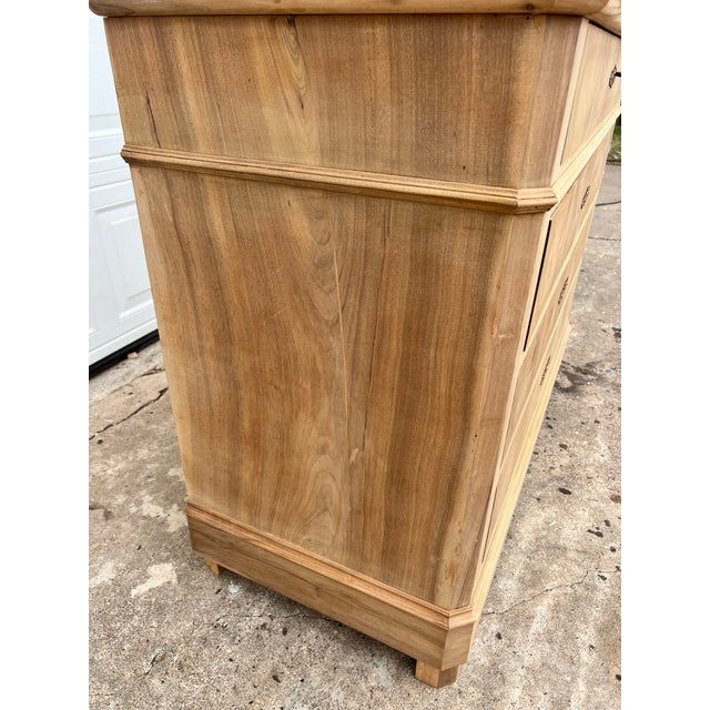 Wood French 19th Century Louis Philippe Bleached Solid Walnut Marble Top Commode For Sale - Image 7 of 12