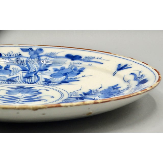 Blue 18th-Century.Chinoiserie Delftware Plate With Insects & Maker's Mark For Sale - Image 8 of 11