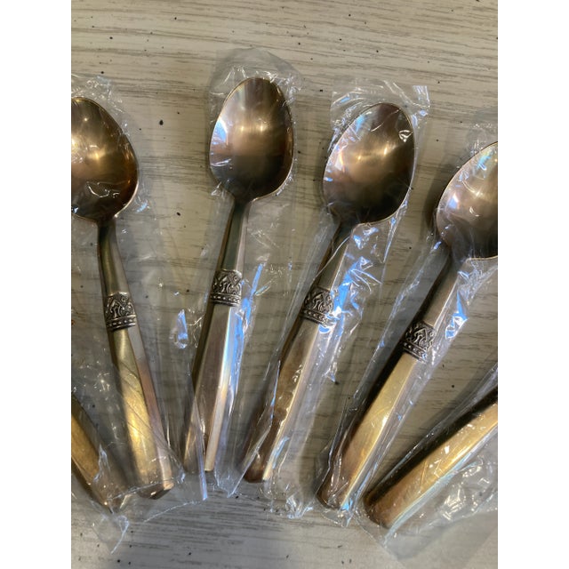 Vintage Bronze Small Spoon-, Set of 6 For Sale - Image 4 of 7
