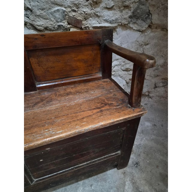 Antique French Folk Art Bench, 1800s For Sale - Image 10 of 18