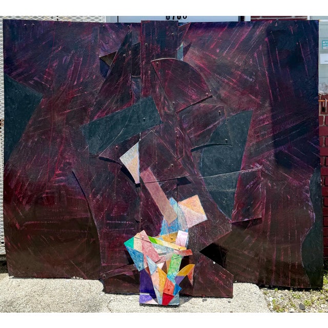 Tom Holland, Very Large Constructed Abstract Mixed Media Painting Wall Sculpture Tom Holland, 1982 For Sale - Image 10 of 17