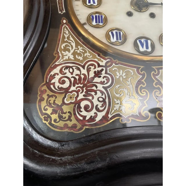 Vintage Pendulum Clock in Wood For Sale - Image 10 of 13