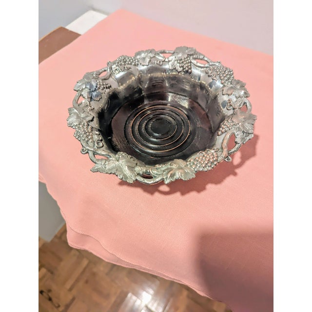 Antique English Wine Coaster Attributed to Corbell & Co With Grape Motif For Sale - Image 10 of 12