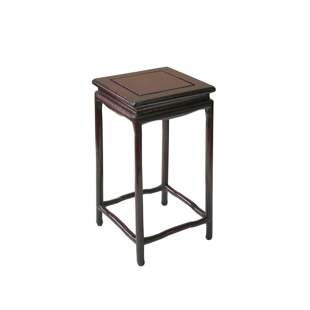 4.5" Reddish Brown Square Tall Slim Legs Wood Display Stand Riser Easel For Sale - Image 4 of 7