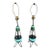 1950s Mid-Century Modern Atomic Wrought Iron Hairpin Tripod Green Teal Ceramic Table Lamps - Pair For Sale