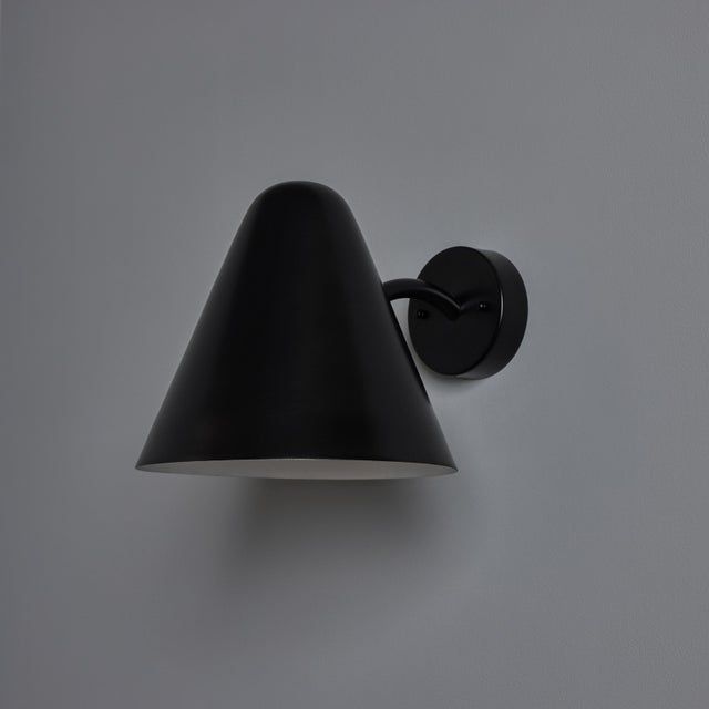 Metal Mid-Century Modern 'ZuZu' Black Painted Brass Wall Sconce in the Style of Jacques Biny For Sale - Image 7 of 18