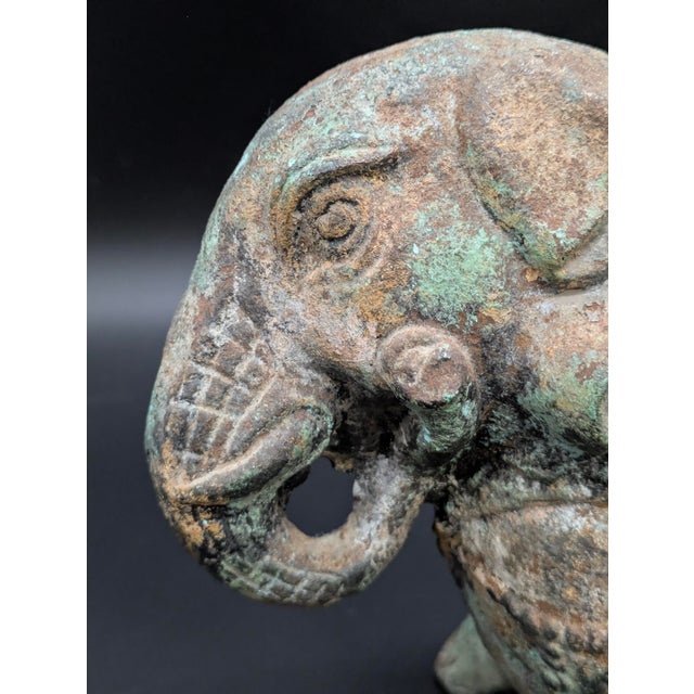 1960s Chinese Cast-Metal Elephant Ritual Jar For Sale - Image 10 of 11